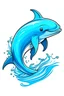 Placeholder: A Dolphin vector image for a t-shirt on a white background cartoon-style