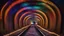 Placeholder: dream world, vast enormous warm underground railway tunnel, tiny multicoloured gemstones, twinkling lights, calm beauty, fantasy world, magic, night, darkness, splendor, uplifting, inspiring, therapeutic, chiaroscuro, color, award-winning colour photograph, beautiful composition, Nikon 85mm