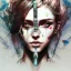 Placeholder: singer Danish MØ face,Style Yoji Shinkawa, watercolor illustration , cyber,