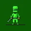 Placeholder: a pixel art-style, simple 32-bit Ninja with a green outfit