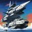Placeholder: illustration by underground comix artist, Brion Gysin of: Macross SDF-1 Fortress Ship is huge scales Macross (C) Tatsunoko,Studio Nue and Shoji Kawamori