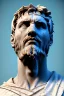 Placeholder: Ultra Realistic image, Roman sculpture, white marble material, Lionel Messi, gold Laurel wreath, Renaissance style, sun rays background, waist up portrait, epic, celestial, cinematic lighting, God lights, 4k resolution, smooth details, soft lighting, unreal engine 5, art station, substance 3d.