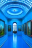 Placeholder: A museum for displaying paintings whose side walls are oval and made of blue glass