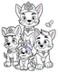 Placeholder: outline art for Paw Patrol Friends coloring page, Japanese manga style, cartoon style, cute face, white background sketch style, full body is a must, only use outline, clean line art, no shadow, bold outline