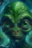 Placeholder: Swamp Thing, an out of this world alien character with big eyes, ominous, facepaint, waist up portrait, intricate, oil on canvas, masterpiece, expert, insanely detailed, 4k resolution, retroanime style, cute big circular reflective eyes, cinematic smooth, intricate detail , soft smooth lighting, soft pastel colors, painted Renaissance stylestyle