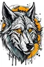 Placeholder: A wolf graffiti vector image for a t-shirt on a white background cartoon-style