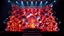 Placeholder: a 3d fractal stage structre made of metallic color 3d structures, pertty artistc background,dynamic lights
