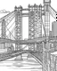 Placeholder: New York City Bridge coloring page, full body (((((white background))))), only use an outline., real style, line art, white color, clean line art, white background, Sketch style.