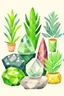 Placeholder: Gemstones and house plants graphic