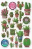 Placeholder: cute cartoon anime cactus sticker, anime style, white background color