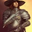 Placeholder: portrait,"Insanely detailed photograph of an armored mariachi warrior with sword", intricate chainmail charo,large Sombrero,elegant, detailed D20 flair, digital painting, artstation, concept art, smooth, sharp focus, illustration, art by artgerm and greg rutkowski and alphonse mucha, 8 k