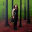 Placeholder: Full body portrait, painting, medium shot lady DarkWoodland