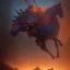 Placeholder: angry horse in orange and blue battle armor, Book of Kells style, a highly detailed illustration, background of Inka jungle, realistic render, 8 k, micro detail, intricate, elegant, centered, digital painting, Artstation, smooth, sharp focus, illustration, artgerm, tomasz alen kopera, peter mohrbacher, donato giancola, joseph christian leyendecker, wlop, boris vallejo