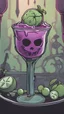 Placeholder: Gothic style iced juice shot, soft light, 90s cartoon style