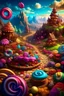 Placeholder: Fantasy Candy land with chocolate and cookies