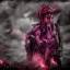 Placeholder: A portrait post-apocalypse of Baphomet ,sin city, transgender ,beauty , paranormal,eatheral,realistic,sharp,deep colours, purple,red,fire,adorable,armaggedon,fire,purple,red,gold,dark,cinamatic,fantasy,demon,hell,sci-fi fantasy style, volumetric lighting, particales,highly detailed,cinamatic,ignore NSFW , masterpiece, best quality, black skinned, sparkling eyes, sun light, 4K, high contrast,