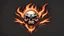 Placeholder: screaming burning skull logo