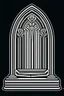 Placeholder: stylized gravestone in the style of art deco