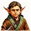 Placeholder: dnd, fantasy, watercolour, portrait, illustration, halfling, laborous, opportunistic, hearthy, sly