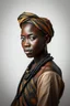 Placeholder: Traditional African man , full body side view, looking at the viewer, white make up on her face, , traditional si, studio photograph, very aesthetic, highly detailed, brilliant composition, hyper realistic, photorealistic, subsurface scattering matt painting