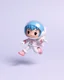 Placeholder: popmart's spacemolly figurine, floating on solid background color