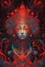 Placeholder: nebula in James Jean illustration style, vibrant colors, red colors, intricate details, ethnic ornament, ethereal lighting, digital painting, 4k resolution, black background