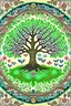 Placeholder: A serene and peaceful scene with a tree of life mandala at the center, surrounded by blooming flowers and flowing rivers, representing the harmonious balance of nature.