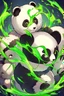 Placeholder: Panda with green aura around it