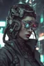 Placeholder: a cyberpunk biopunk woman