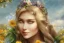 Placeholder: sunflower goddess smiling nude body blue eyes long hair blond