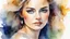 Placeholder: watercolor painting of a beautiful of a 25 year old woman, realistic skin texture, looking into the camera, Anna Razumovskaya style, atmospheric light, realistic colors