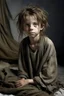 Placeholder: very thin 12 year old girl, dressed in rags, messy haircut, A Cure for Wellness style, full figure
