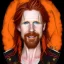 Placeholder: Portrait of Courtney Gains as a ruggedly handsome but joyful roguish pirate, charismatic, attractive male, masculine, perfect, precisely detailed, lightly freckled face, meticulously detailed multi-hued ginger carrot colored cherry fire red hair; Malachai of the corn; fantasy, intricate, elegant, highly detailed, digital painting, artstation, concept art, matte, sharp focus, illustration, art by artgerm and greg rutkowski and alphonse mucha