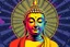 Placeholder: pop art pixels 1000 images budha in the style of picasso