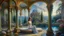 Placeholder: oil painting, relaxation, luxury, dream world, calm beauty, symmetry, fantasy world, magic, beautiful composition, exquisite detail