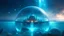 Placeholder: Gorgeous hunmongous deep ocean glass dome with atlantis city in glowing fog