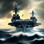 Placeholder: aircraft carrier in severe storm