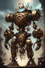 Placeholder: fantasy concept art, god of time, steampunk robot, epic