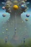 Placeholder: atoms self-organize to form a complex molecule detailed background by roger dean, max ernst, masterpiece, rich moody colours.