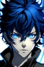 Placeholder: Anime, boy with curly black hair and blue eyes who can control metal