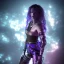 Placeholder: A portrait of a metal queen, atmospheric, realistic, unreal engine, cinematic lighting, octane render, transoarent, blue and purple light,sexy, beautiful, glowing,