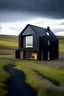 Placeholder: eco-friendly black modern one floor house in rural Scotland