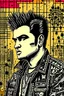 Placeholder: create a vector poster with an image of a punk Elvis Presley and a detailed background