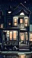 Placeholder: One day in front of the house at night, 2D, simple