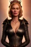 Placeholder: Cersei Lannister as evil queen in black leather, busty, cleavage, curvy, lena headay, angry, stern look. character design by cory loftis, fenghua zhong, ryohei hase, ismail inceoglu and ruan jia. unreal engine 5, artistic lighting, highly detailed, photorealistic, fantasy