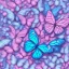 Placeholder: pastel colors, blue, pink, white, butterfly