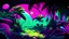 Placeholder: CYCEDELIC exoplanet dreamscape paradise oasis in Lush&vibrant crayon kitz SECRET SYNTHWAVE JUNGLECORE rainforest NFT vector image