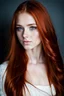 Placeholder: portrait of a 18 year old very pretty girl with long red hair