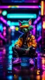 Placeholder: tap dancer, portrait of slick lord water wolf Gremlin myth buster pimp ninja cyber punk sitting on a hipster car parked in dark neon lit reflective wet arcade hall tunnel,bokeh like f/0.8, tilt-shift lens 8k, high detail, smooth render, down-light, unreal engine, prize winning