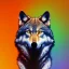 Placeholder: Wolf, red, orange, yellow, green, blue, purple, masterpiece, expert, 8K, hyperrealism, sharp focus, cinematic lighting